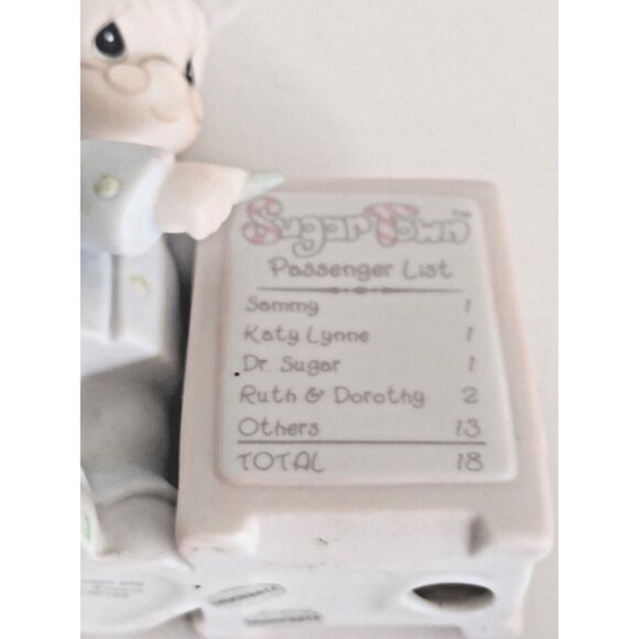 Two Vintage Precious Moments Sugar Land Theme Figurines 1995 Cat & Sign Holder - Picture 11 of 15